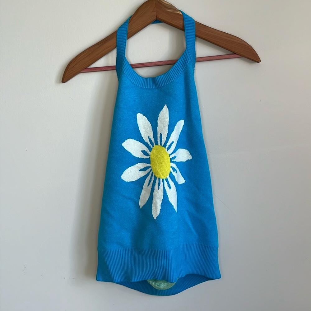 NWT Blue Daisy Halter Neck Tank Top Women’s Size XL MM by My Michelle